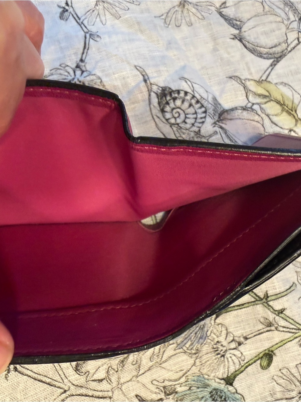 Christian Dior Black & Fuchsia Leather Wallet with Gold Logo - Picture 5 of 8